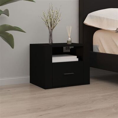 vidaXL Table de chevet murale Noir 50x36x40 cm816882 Noir vidaXL Table de chevet murale Noir 50x36x40 cm816882 Noir