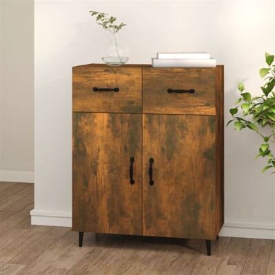 vidaXL Buffet chêne fumé 69,5x34x90 cm bois d'ingénierie817360 Brun vidaXL Buffet chêne fumé 69,5x34x90 cm bois d'ingénierie817360 Brun