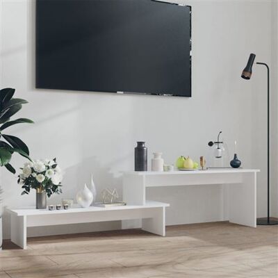 vidaXL Blanc 180x30x43 cm Meuble TV Industriel - Étagère Ajustable vidaXL Blanc 180x30x43 cm Meuble TV Industriel - Étagère Ajustable