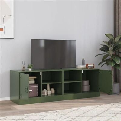 vidaXL 2 pièces meubles TV acier vert olive - Unité TV vidaXL 2 pièces meubles TV acier vert olive - Unité TV