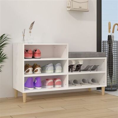 vidaXL Meuble à chaussures blanc 102x36x60 cm Bois contréplaqué vidaXL Meuble à chaussures blanc 102x36x60 cm Bois contréplaqué