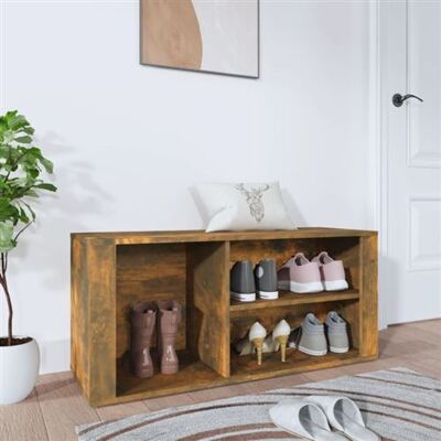 armoire à chaussures en chêne fumé 100x35x45 cm bois armoire à chaussures en chêne fumé 100x35x45 cm bois