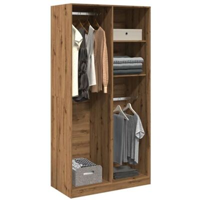 armoire en chêne vidaXL - 100x50x200 cm - 2 étagères armoire en chêne vidaXL - 100x50x200 cm - 2 étagères