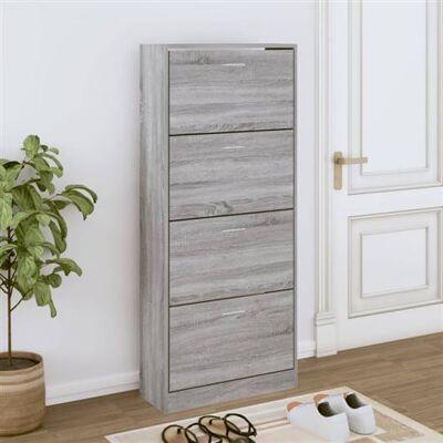 vidaXL Armoire à chaussures Sonoma Gris - 2 tiroirs vidaXL Armoire à chaussures Sonoma Gris - 2 tiroirs