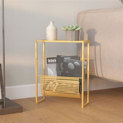 vidaXL Porte-revues en Acier Doré - 35x15x45 cm - Porte-revues vidaXL Porte-revues en Acier Doré - 35x15x45 cm - Porte-revues