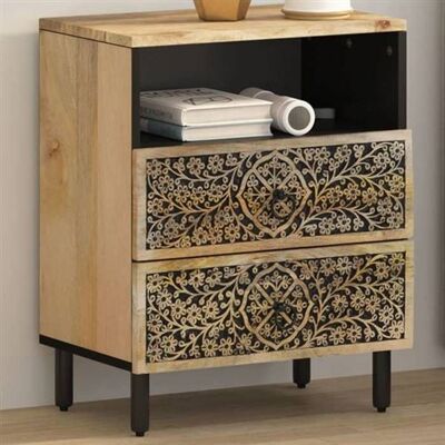 vidaXL Commode de Nuit Bois de Mango Style Rétro - Commode de Nuit vidaXL Commode de Nuit Bois de Mango Style Rétro - Commode de Nuit