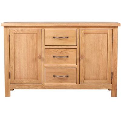 vidaXL Buffet avec 3 tiroirs 110 x 335 x 70 cm Bois de chêne massif Brun vidaXL Buffet avec 3 tiroirs 110 x 335 x 70 cm Bois de chêne massif Brun