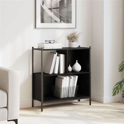 vidaXL Bibliothèque noir 72x28x77,5 cm bois d'ingénierie838878 Noir vidaXL Bibliothèque noir 72x28x77,5 cm bois d'ingénierie838878 Noir
