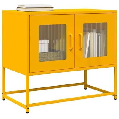 vidaXL Meuble TV jaune moutarde 68x39x60,5 cm acier laminé à froid853335 Jaune vidaXL Meuble TV jaune moutarde 68x39x60,5 cm acier laminé à froid853335 Jaune