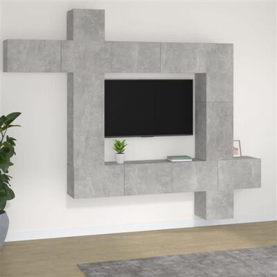 Ensemble de meubles TV 9 pièces gris béton vidaXL Ensemble de meubles TV 9 pièces gris béton vidaXL