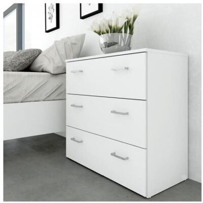 Générique SPACE Commode de chambre style contemporain blanc - L 74 cm Blanc Générique SPACE Commode de chambre style contemporain blanc - L 74 cm Blanc
