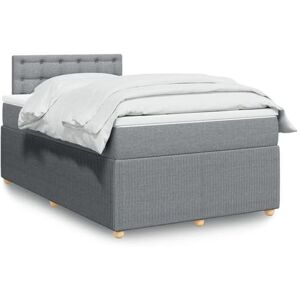 vidaXL Sommier à lattes de lit avec matelas Gris clair 120x200cm Tissu Gris vidaXL Sommier à lattes de lit avec matelas Gris clair 120x200cm Tissu Gris