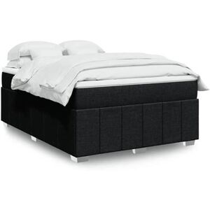 vidaXL Sommier à lattes de lit avec matelas Noir 140x200 cm Tissu Noir vidaXL Sommier à lattes de lit avec matelas Noir 140x200 cm Tissu Noir