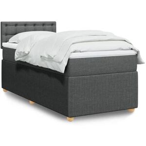 vidaXL Sommier à lattes de lit avec matelas Gris foncé 90x200 cm Tissu Gris vidaXL Sommier à lattes de lit avec matelas Gris foncé 90x200 cm Tissu Gris