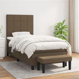 vidaXL Sommier à lattes de lit avec matelas Marron foncé 100x200 cm Marron vidaXL Sommier à lattes de lit avec matelas Marron foncé 100x200 cm Marron