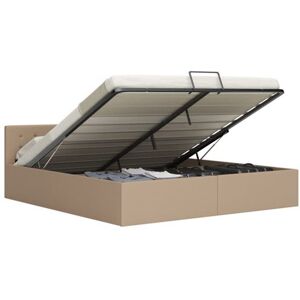 vidaXL Cadre de lit avec rangement hydraulique Similicuir 160x200 cm Brun vidaXL Cadre de lit avec rangement hydraulique Similicuir 160x200 cm Brun