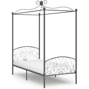 vidaXL Cadre de lit à baldaquin sans matelas gris métal 100x200 cm284481 Gris vidaXL Cadre de lit à baldaquin sans matelas gris métal 100x200 cm284481 Gris