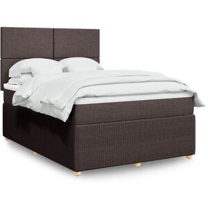 vidaXL Sommier à lattes de lit avec matelas Marron foncé 140x200 cm Marron vidaXL Sommier à lattes de lit avec matelas Marron foncé 140x200 cm Marron