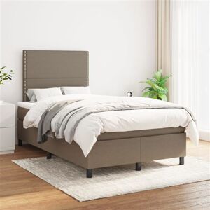 vidaXL Sommier à lattes de lit avec matelas Taupe 120x200 cm Tissu3141685 Taupe vidaXL Sommier à lattes de lit avec matelas Taupe 120x200 cm Tissu3141685 Taupe