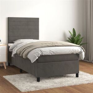 vidaXL Sommier à lattes de lit et matelas Gris foncé 90x200 cm Velours3143062 Gris vidaXL Sommier à lattes de lit et matelas Gris foncé 90x200 cm Velours3143062 Gris