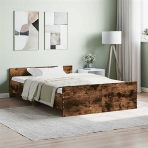 vidaXL Cadre de lit sans matelas chêne fumé 120x190 cm3203779 Marron vidaXL Cadre de lit sans matelas chêne fumé 120x190 cm3203779 Marron