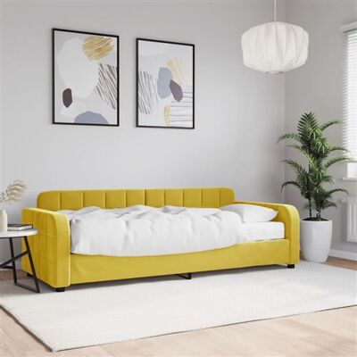 vidaXL Canapé-Lit Jaune 80x200cm avec Matelas vidaXL Canapé-Lit Jaune 80x200cm avec Matelas