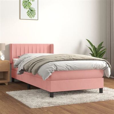 Lit en Velours Rose Vidaxl avec Tête de Lit Ajustable - Lit Lit en Velours Rose Vidaxl avec Tête de Lit Ajustable - Lit