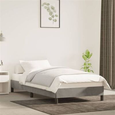vidaXL Cadre de lit - Velours gris clair 90x200cm vidaXL Cadre de lit - Velours gris clair 90x200cm