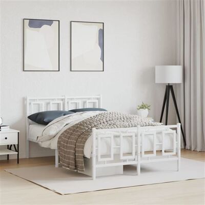 vidaXL Structure de lit - Blanc - 120x200cm - Lit vidaXL Structure de lit - Blanc - 120x200cm - Lit