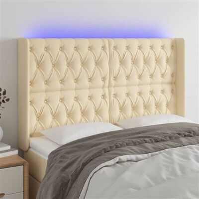 Tête de lit avec LED vidaXL, Crème - Tête de lit avec LED Tête de lit avec LED vidaXL, Crème - Tête de lit avec LED