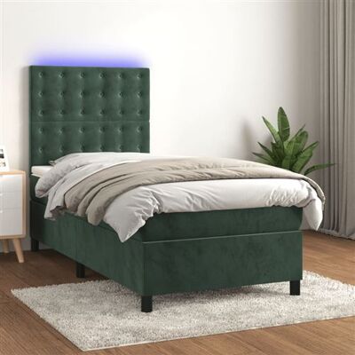 Lit Velours Vert Foncé avec LED - Lit Lit Velours Vert Foncé avec LED - Lit