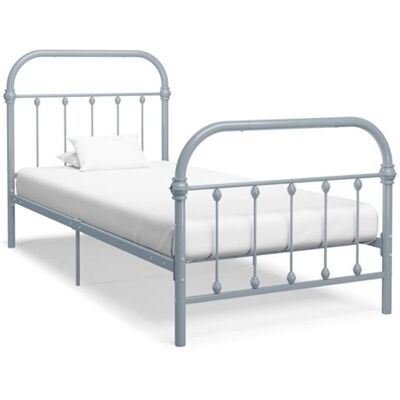 vidaXL Cadre de lit sans matelas gris métal 90x200 cm284504 gris vidaXL Cadre de lit sans matelas gris métal 90x200 cm284504 gris