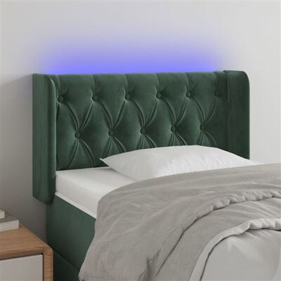 Tête de lit moderne en velours vert foncé avec LED - Tête de lit Tête de lit moderne en velours vert foncé avec LED - Tête de lit