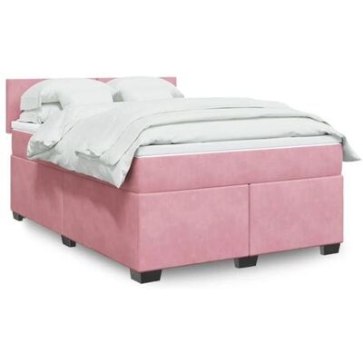 Vidaxl - Lit en Velours Rose 140x200cm Vidaxl - Lit en Velours Rose 140x200cm