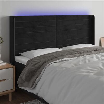 MAISONCHIC Tête de lit en Velours Noir LED - Tête de lit MAISONCHIC Tête de lit en Velours Noir LED - Tête de lit