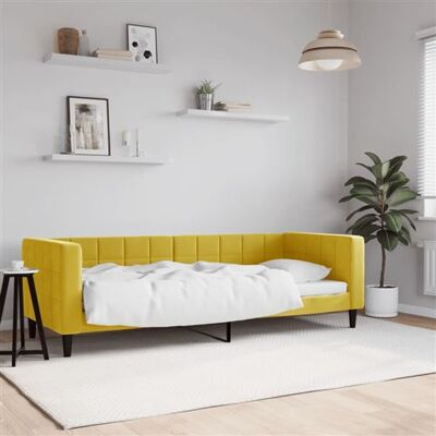 Canapé convertible en velours jaune vidaXL 80x200 cm Canapé convertible en velours jaune vidaXL 80x200 cm