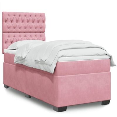 Vidaxl Lit en Velours Rose 100x200cm - Lit Vidaxl Lit en Velours Rose 100x200cm - Lit