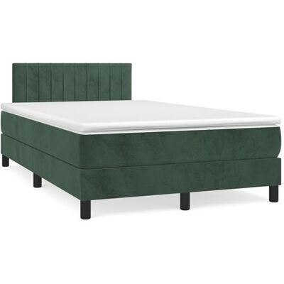 Lit en Velours Vert Foncé Vidaxl avec Tête de Lit Réglable - Lit Lit en Velours Vert Foncé Vidaxl avec Tête de Lit Réglable - Lit