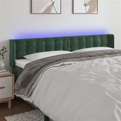 Tête de lit LED Velours Vert Foncé - vidaXL Tête de lit LED Velours Vert Foncé - vidaXL