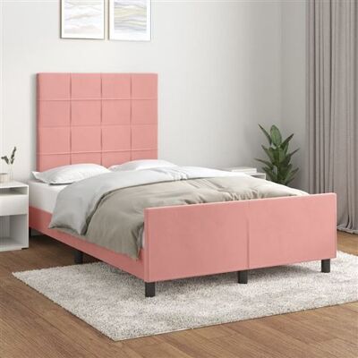 Cadre de lit en velours rose vidaXL avec tête de lit - Type de lit Cadre de lit en velours rose vidaXL avec tête de lit - Type de lit