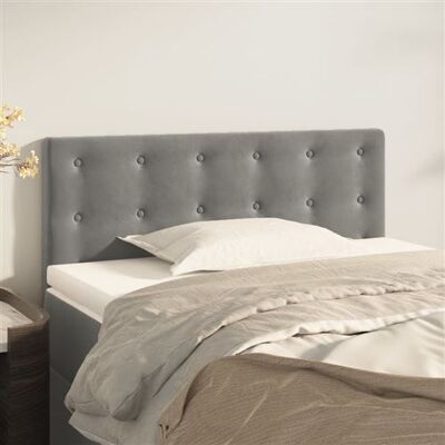 vidaXL Tête de lit Gris Clair - Tête de lit - Gris Clair - 80x5x78/88 cm - Velours vidaXL Tête de lit Gris Clair - Tête de lit - Gris Clair - 80x5x78/88 cm - Velours