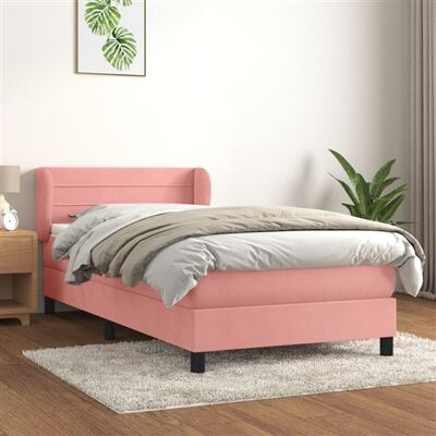 vidaXL Lit en Velours Rose avec Tête de Lit Réglable - Type de Lit vidaXL Lit en Velours Rose avec Tête de Lit Réglable - Type de Lit