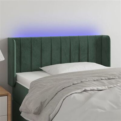 Tête de lit en velours vert foncé avec LED - Type de lit Tête de lit en velours vert foncé avec LED - Type de lit