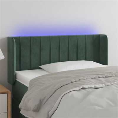 Tête de lit en velours vert foncé avec LED - Style moderne Tête de lit en velours vert foncé avec LED - Style moderne
