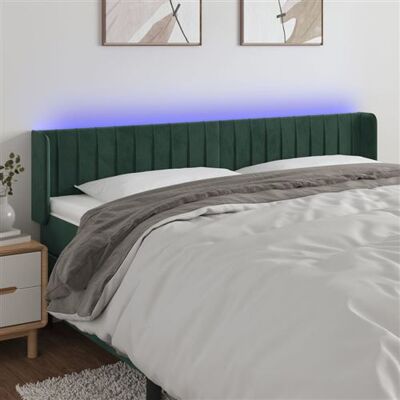 Tête de lit en velours vert foncé avec LED - Accessoire de lit Tête de lit en velours vert foncé avec LED - Accessoire de lit