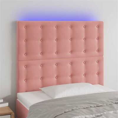vidaXL Tête de lit moderne en velours rose avec LED - Tête de lit vidaXL Tête de lit moderne en velours rose avec LED - Tête de lit