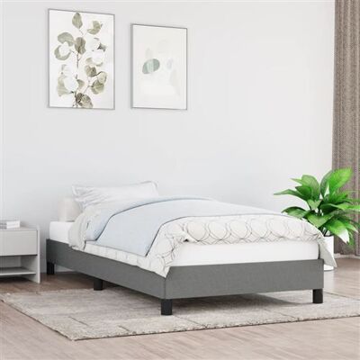 Cadre de lit gris foncé 100x200 cm tissu - Bed Frame Cadre de lit gris foncé 100x200 cm tissu - Bed Frame