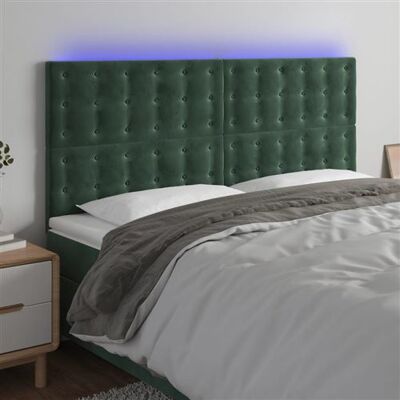 Tête de lit en Velours Vert Foncé avec LED - Tête de lit lumineuse Tête de lit en Velours Vert Foncé avec LED - Tête de lit lumineuse