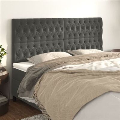 Tête de lit en Velours Gris Foncé - Tête de lit Tête de lit en Velours Gris Foncé - Tête de lit