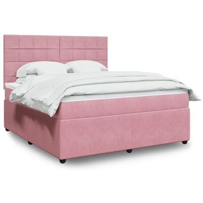 Lit en Velours Rose VIDAXL - Soutien & Confort Lit en Velours Rose VIDAXL - Soutien & Confort